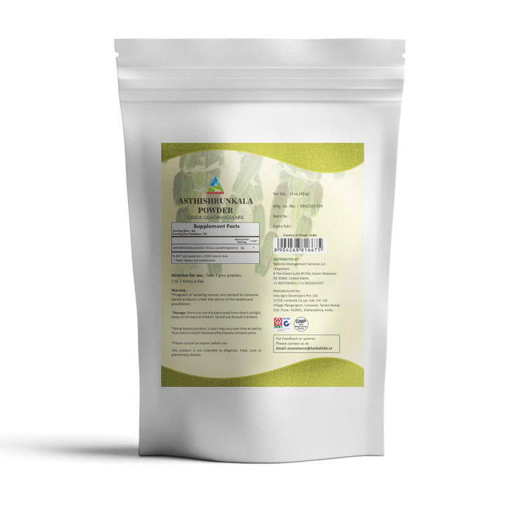 Herbal Hills Asthishrunkala Powder Cissus Quadrangularis | 16 oz (454 GMS)