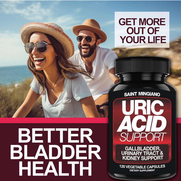 Saint Mingiano Uric Acid Flush for Gout Support -120 Capsules