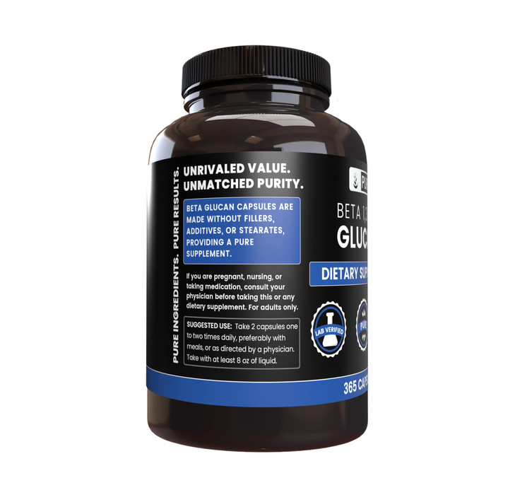 PURE ORIGINAL INGREDIENTS Beta Glucan 1,3/1,6, (365 Capsules) No Magnesium Or