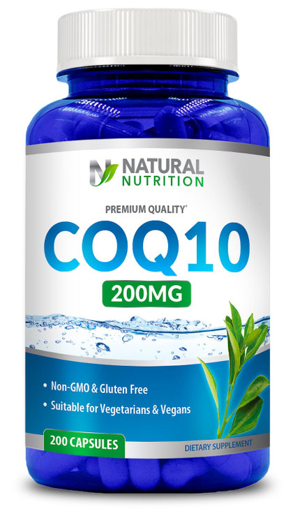 Generic Natural Vitamin Coq10 200mg, 200 Capsules, Quick Absorption