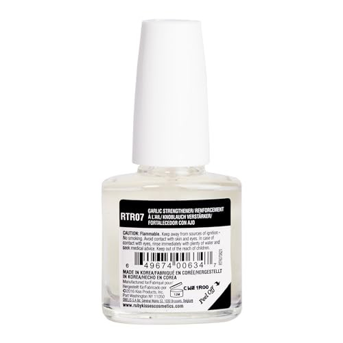 Ruby Kisses Nail Treatment, Garlic Nail Strengthener, Nail Growth & Repair, Strengthening Polish for Thin Damaged Nail, Stops Splits, Chips and Crack