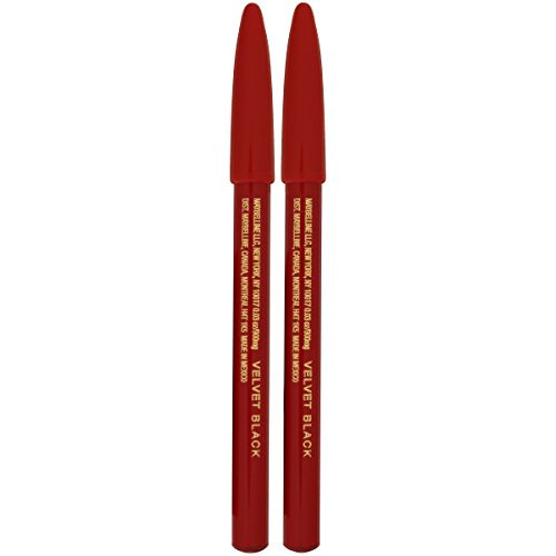 Maybelline New York Makeup Expert Wear Twin Eyebrow Pencils and Eyeliner Pencils, Velvet Black Shade, 2 Count (Pack of 1)