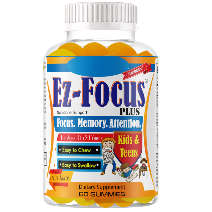 Ez-Focus Plus Brain Booster Omega 3 Kids Focus and Attention Supplements