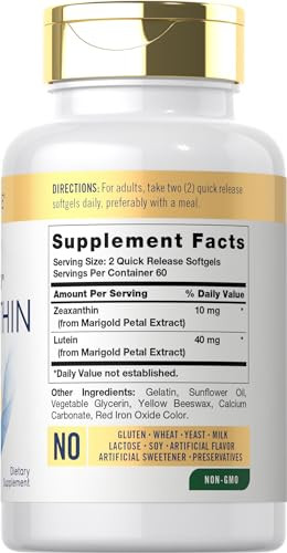 Carlyle Zeaxanthin 10mg - 120 Softgels - Eye Health Support with Lutein