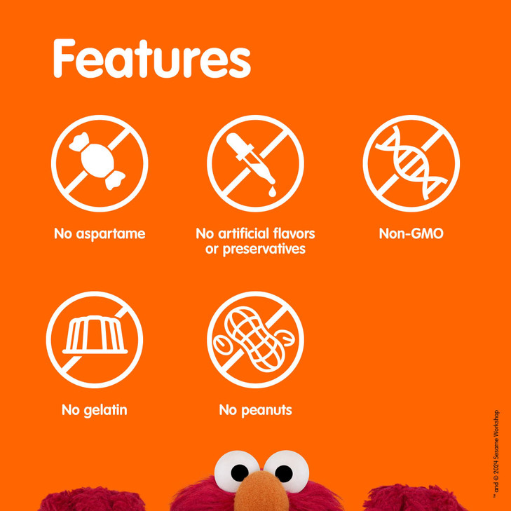 Sesame Street Omega 3 Gummies for Kids, 50 mg of Omega-3 per Gummy, 4 Month
