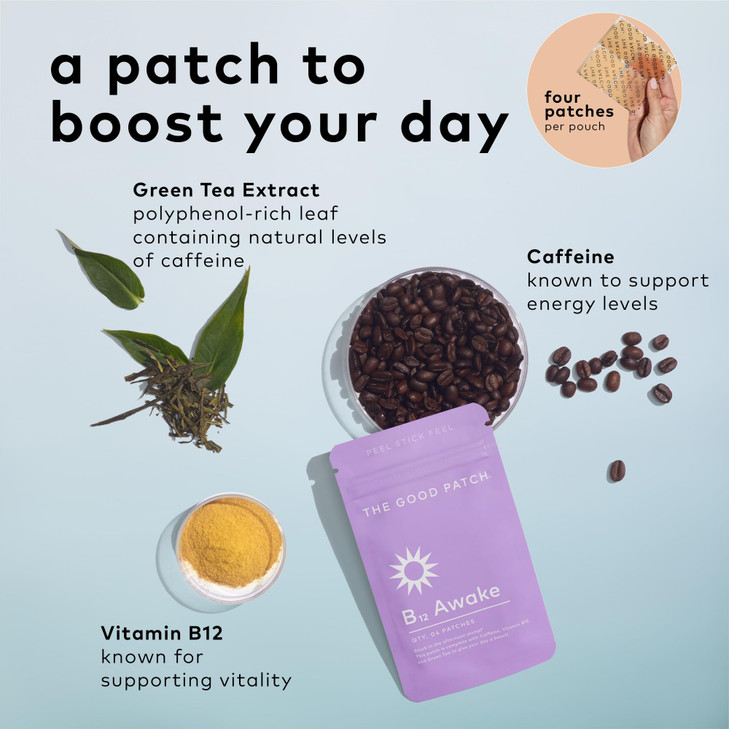 The Good Patch B12 Awake Patch, Natural Patch with Caffeine, B12, and Green Tea