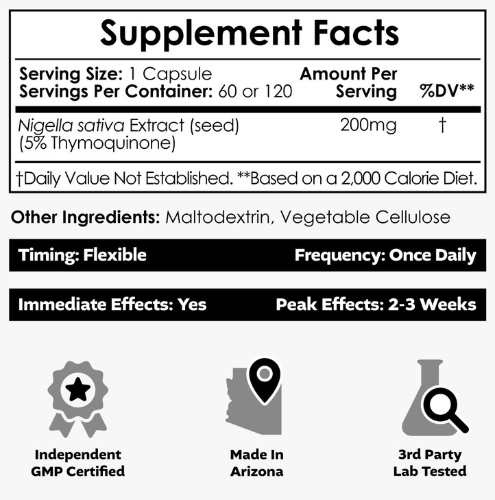 Nootropics Depot Nigella Sativa Extract Capsules - 60 Count
