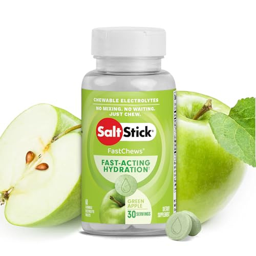 SaltStick Electrolyte FastChews - 60 Green Apple Chewable Tablets