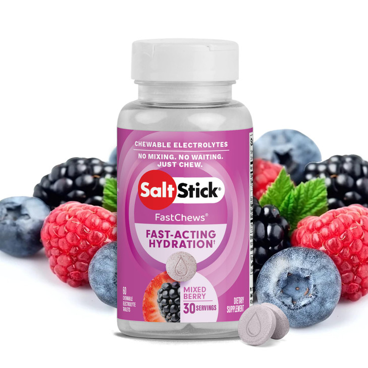 SaltStick Electrolyte FastChews - 60 Mixed Berry Chewable Tablets