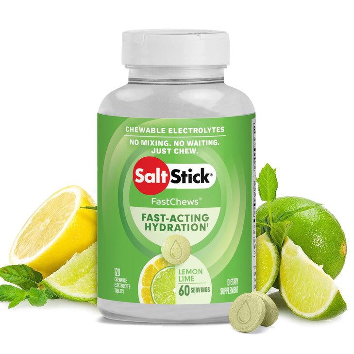 SaltStick Electrolyte FastChews - 120 Lemon Lime Chewable Tablets
