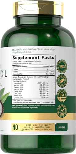 Carlyle Coconut Oil Extra Virgin Softgel Capsules - 240 Count