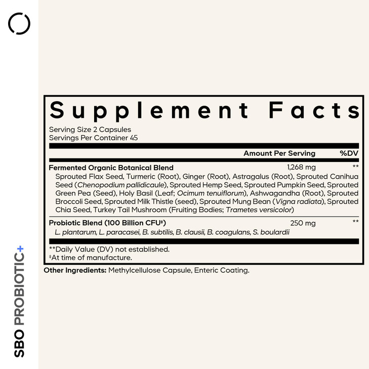 Codeage SBO Probiotics, 100 Billion CFUs Per Serving, Multi Strain Soil Based