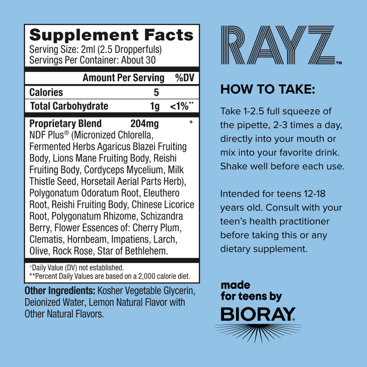 BIORAY RAYZ Thinking Cap, Lemon Flavor - 2 fl oz