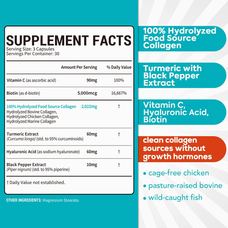Surebounty Multi Collagen Complex, Type I, II, III, 6-in-1 Super Collagen