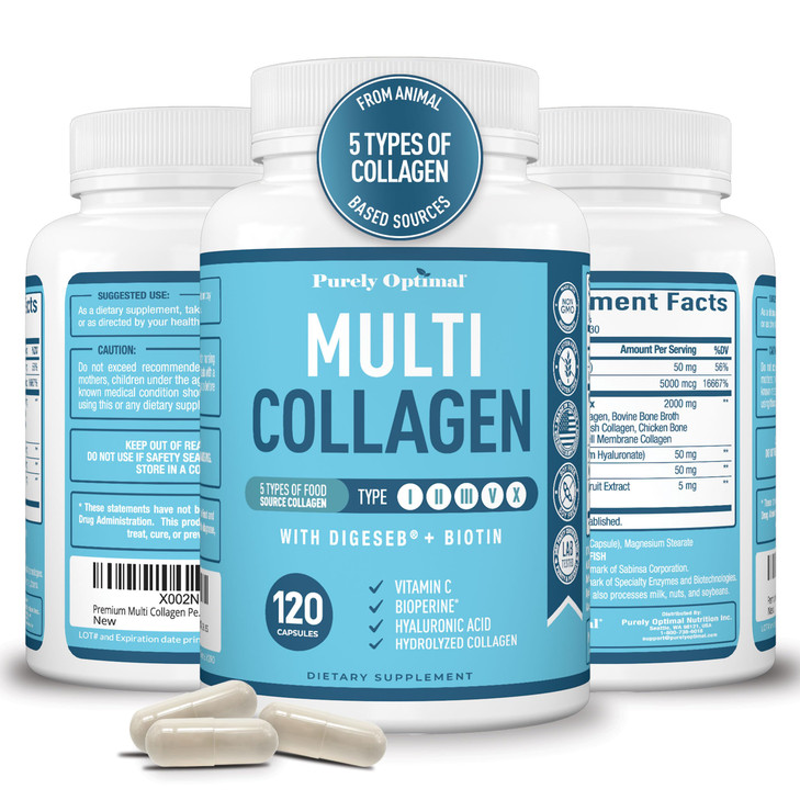 Premium Multi Collagen Peptides (Types I, II, II, V, X)