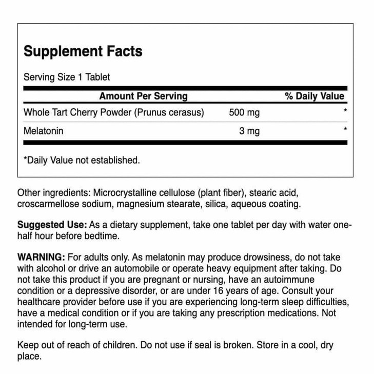 Swanson Tart Cherry & Melatonin 30 Tabs