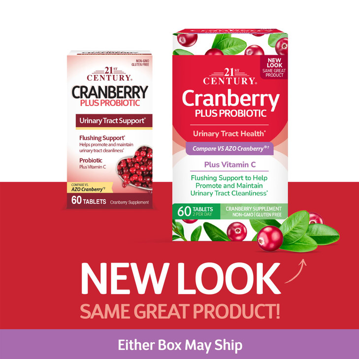 21st Century Cranberry Plus Probiotic Tablets, 60 Count