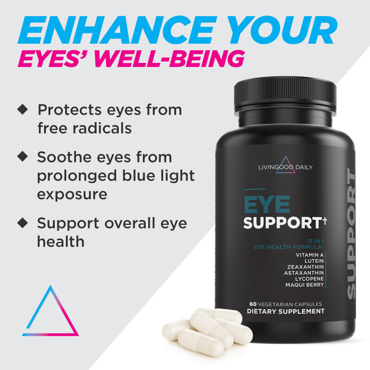 Livingood Daily Eye Support, 13-in-1 Vision Supplement with Lutein, Zeaxanthin