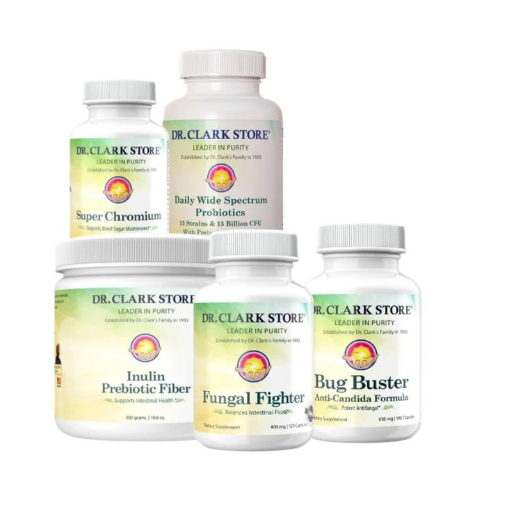 Dr Clark Store Candida Cleanse Kit with Probiotics, 4 Supplements