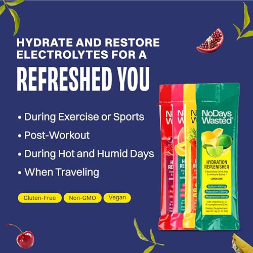 No Days Wasted Hydration Replenisher Electrolyte Replacement Stick Packets