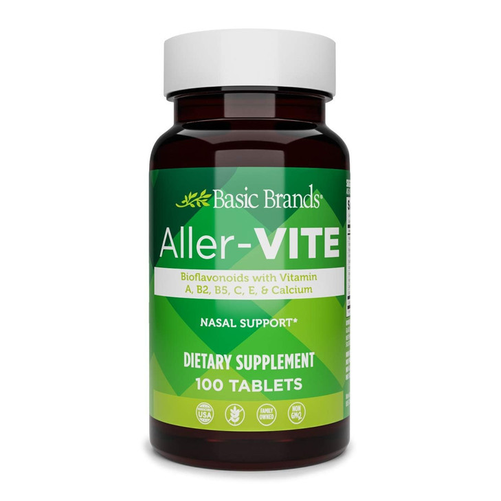 Basic Brands Aller-Vite Nasal Support, Bioflavanoids, Relieves Itchy Eyes, Nose
