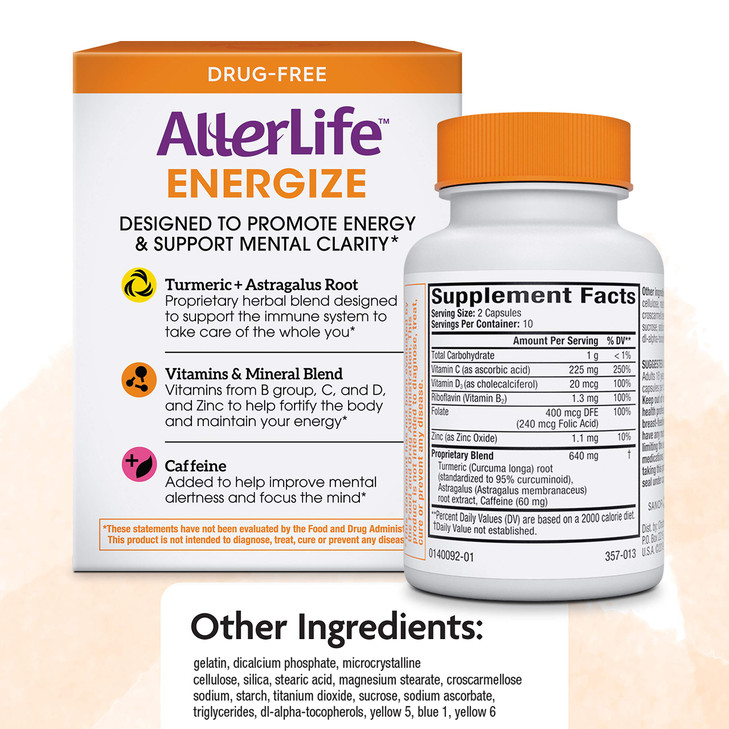AllerLife Energize Capsules, Daily Allergy Supplements & Energy Support