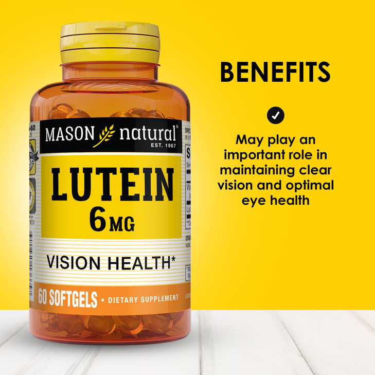 MASON NATURAL Lutein 6 mg with Vitamin E, 6 Month Supply, Healthy Vision & Eye