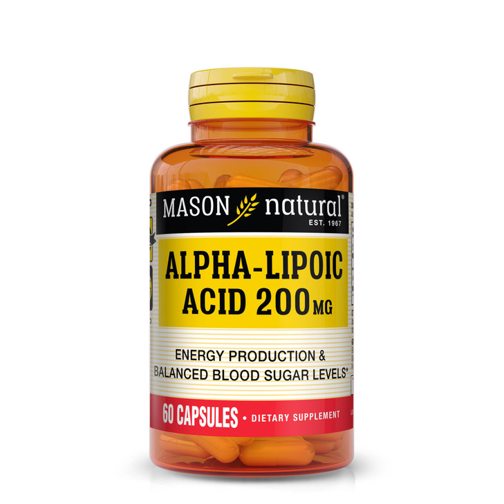MASON NATURAL Alpha Lipoic Acid 200 mg, Supports Energy Production, Dietary