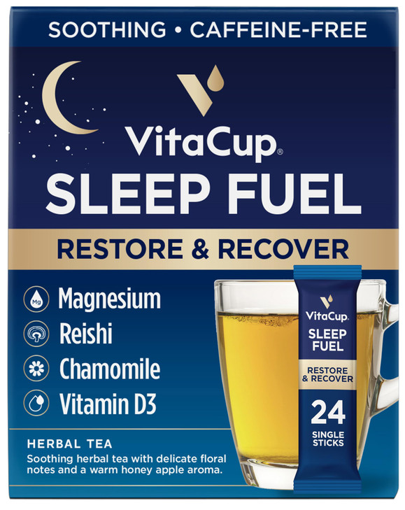 VitaCup Sleep Fuel Instant Tea Packets for Deep REM Sleep, Relax & De-Stress