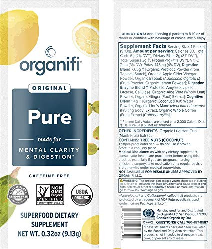 Organifi: Pure Smart Packs - Organic Brain and Immunity Support