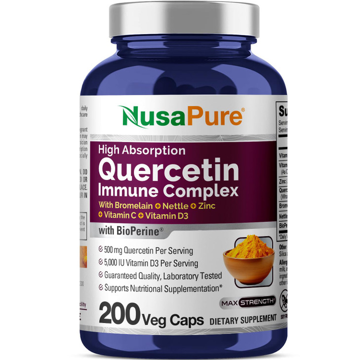 NusaPure Quercetin Complex: Bromelain, Vitamin C, Vitamin D3, Stinging Nettle