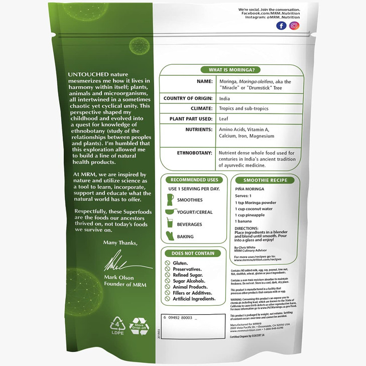 MRM Nutrition Moringa Powder| Superfoods - Digestive Health
