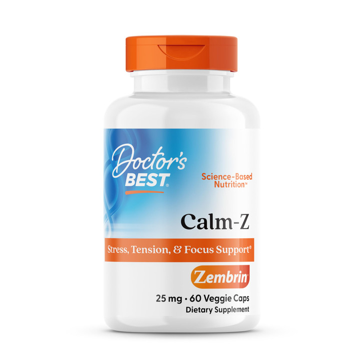 Doctor's Best Calm with Zembrin, Stress & Mood Support, 25mg Veggie Caps