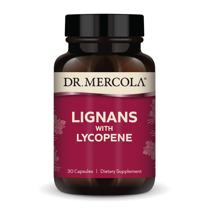 Dr. Mercola Lignans with Lycopene Supplement, 30 Servings (30 Capsules), Non