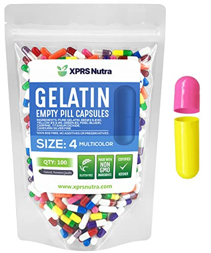 XPRS Nutra Size 4 Empty Capsules - 100 Count Small Empty Gelatin Capsules