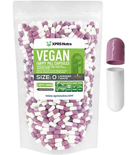 XPRS Nutra Size 0 Empty Capsules - 1000 Count Empty Vegan Capsules