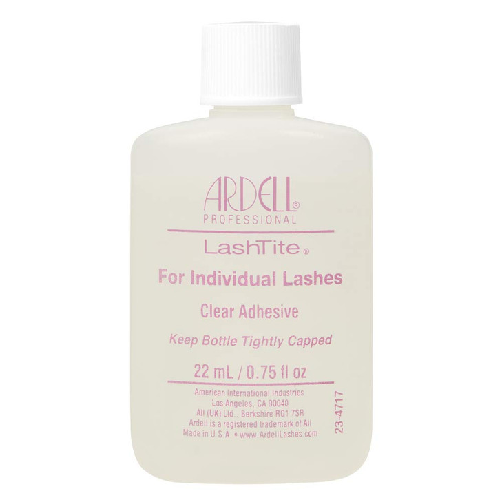 Ardell LashTite Lash Adhesive, Clear, Waterproof Lash Glue Long-Lasting, Strong Hold Eyelash Glue for Individual Lashes, 0.75 fl oz