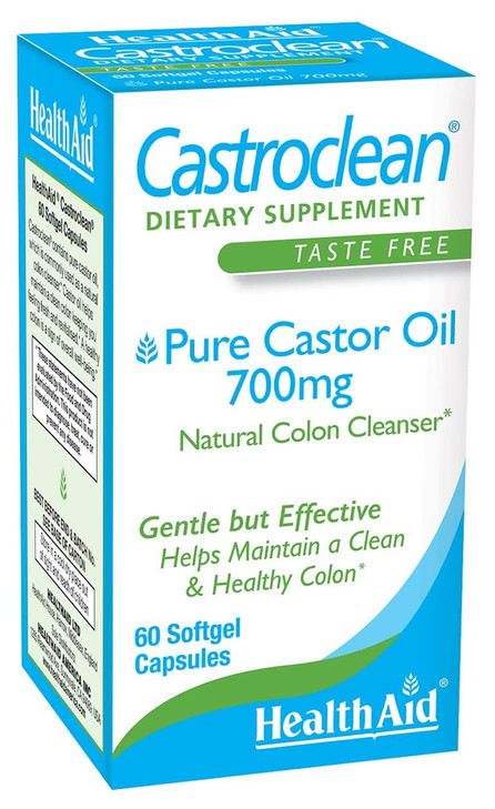 Castroclean, 700mg Pure Castor Oil, 60 Softgel Caps, No After Taste, Helps