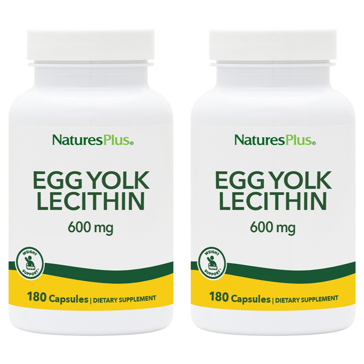 NaturesPlus Egg Yolk Lecithin - 600 mg, 180 Capsules