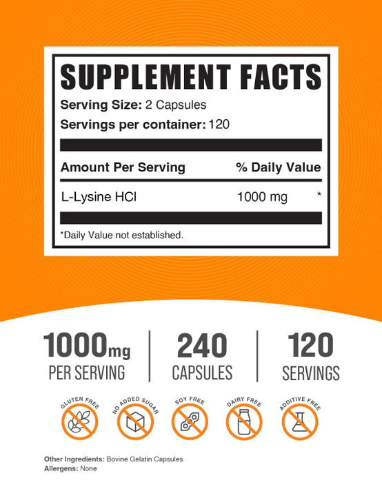 BulkSupplements.com L-Lysine HCl Capsules