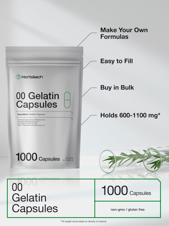 Empty Capsules Size 00 - 1000 Clear Gelatin Capsules