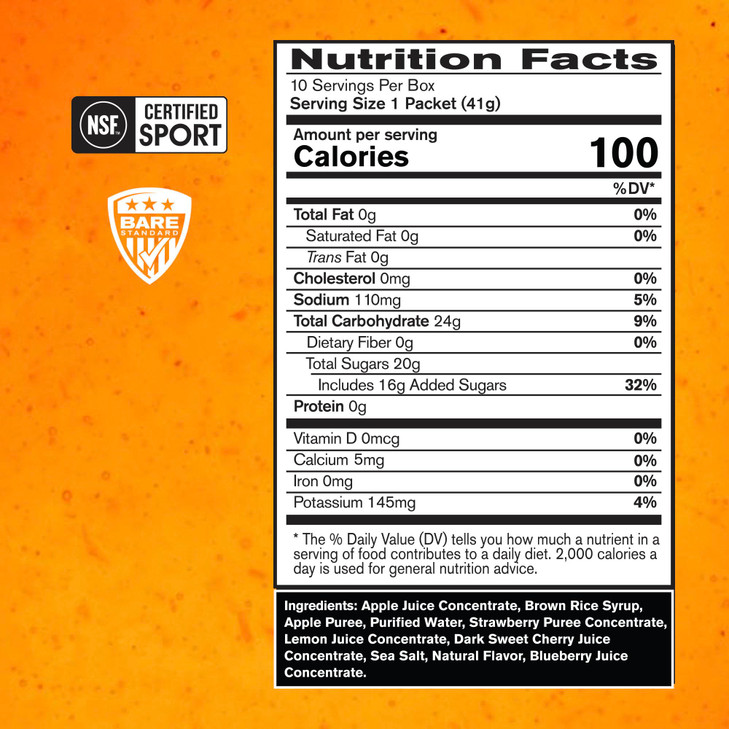 BARE PERFORMANCE NUTRITION, BPN Go Gel Endurance, 24g of Carbohydrates & 100