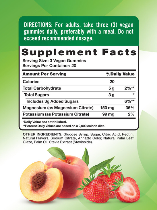 Nature's Truth Potassium Magnesium Citrate Gummies - 60 Count