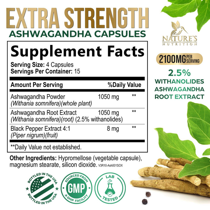 Ashwagandha Supplements - 2100mg Ashwagandha Capsule for Women