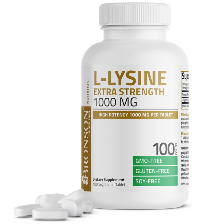 Bronson L-Lysine Extra Strength 1000 MG per Tablet High Potency, Immune Support
