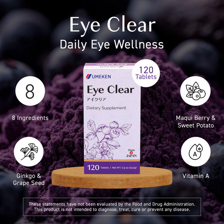 Umeken Eye Clear Dietary Supplement, Blueberry Extract, Lutein, Zeaxanthin