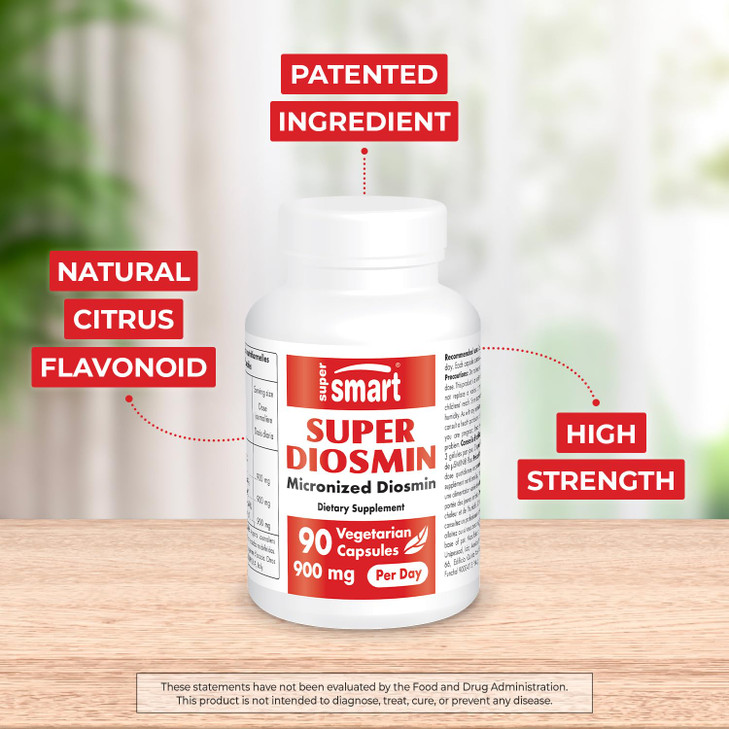 Supersmart - Super Diosmin 900mg per Day (Patented Micronized Diosmin)