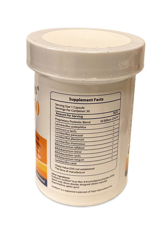 FloraTummys 50 High Potency Adult Probiotic, 50 Billion CFU, Prebiotics, Dairy