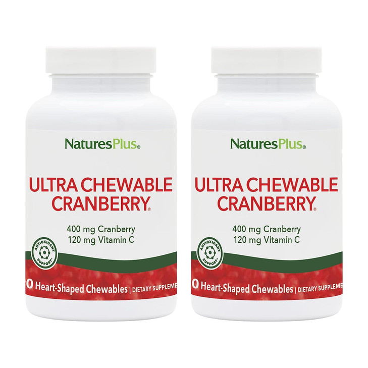 NaturesPlus Ultra Chewable Cranberry - 90 Love Berries Tablets, Pack of 2