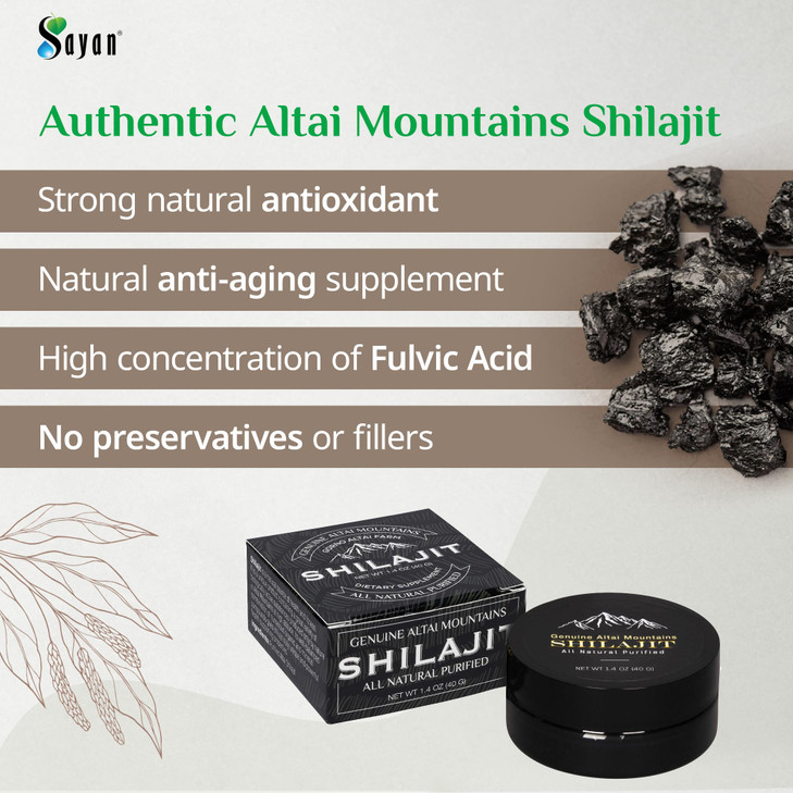 Sayan Pure Shilajit Resin 1.4oz/40g, 265 Servings